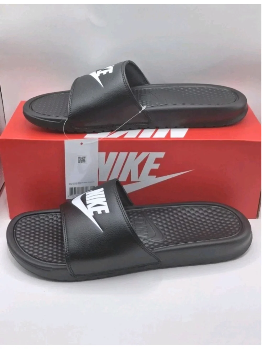 Nike Benassi JDI Black White Men’s Slides Sandals Flip Flops 343880-090